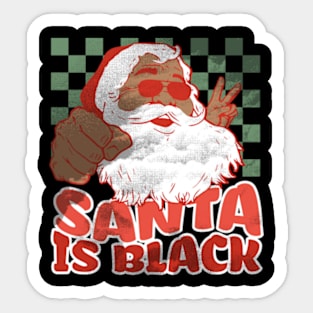 Santa is Black Funny Hipster Retro Santa Sticker